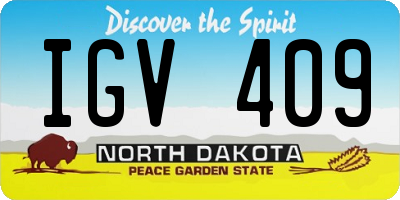 ND license plate IGV409