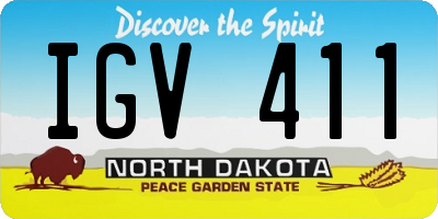 ND license plate IGV411