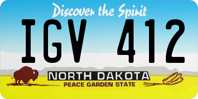 ND license plate IGV412
