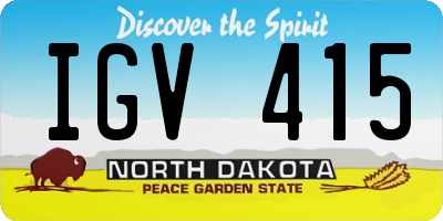 ND license plate IGV415