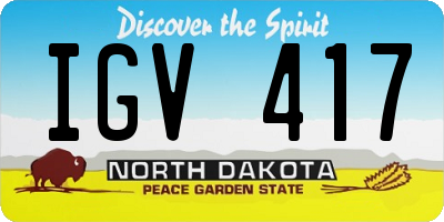 ND license plate IGV417