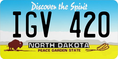 ND license plate IGV420