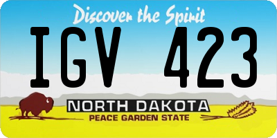 ND license plate IGV423