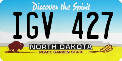 ND license plate IGV427