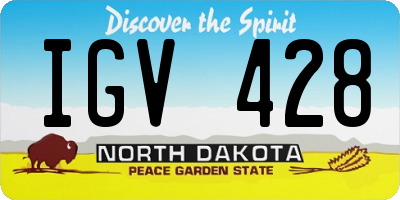 ND license plate IGV428