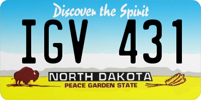 ND license plate IGV431
