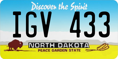 ND license plate IGV433