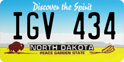 ND license plate IGV434