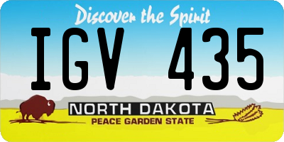 ND license plate IGV435