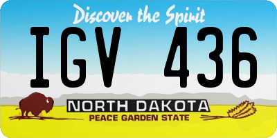 ND license plate IGV436