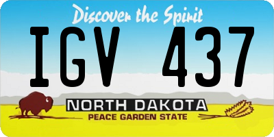 ND license plate IGV437