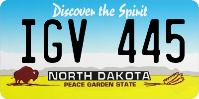 ND license plate IGV445