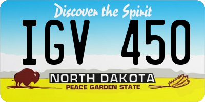 ND license plate IGV450
