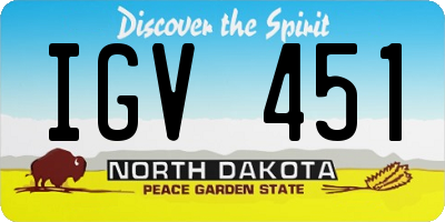 ND license plate IGV451