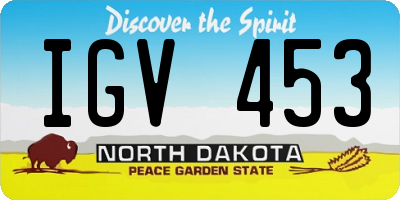 ND license plate IGV453