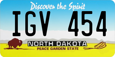 ND license plate IGV454