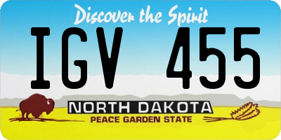 ND license plate IGV455