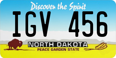 ND license plate IGV456