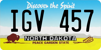 ND license plate IGV457