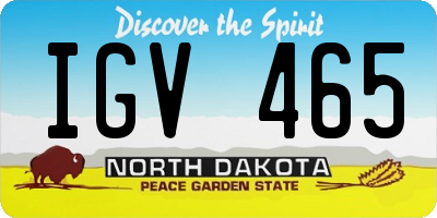 ND license plate IGV465