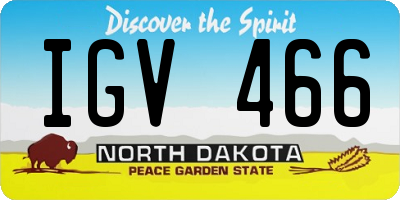 ND license plate IGV466