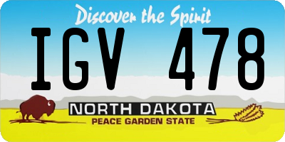 ND license plate IGV478