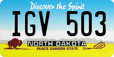 ND license plate IGV503
