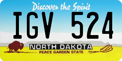 ND license plate IGV524
