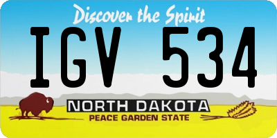 ND license plate IGV534