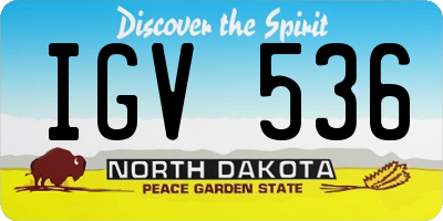 ND license plate IGV536