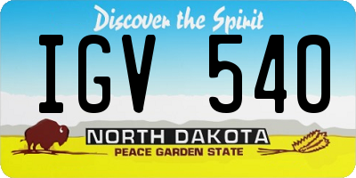 ND license plate IGV540