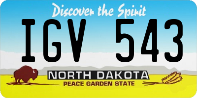 ND license plate IGV543