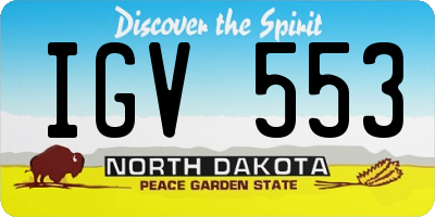 ND license plate IGV553