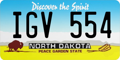 ND license plate IGV554