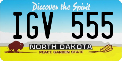 ND license plate IGV555