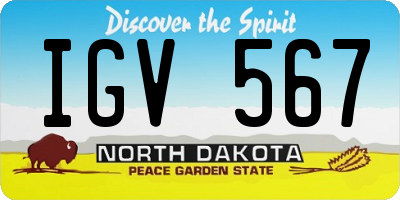 ND license plate IGV567