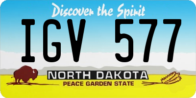 ND license plate IGV577