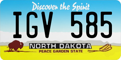 ND license plate IGV585