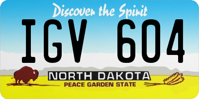 ND license plate IGV604
