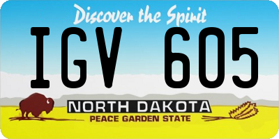 ND license plate IGV605