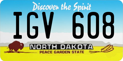 ND license plate IGV608