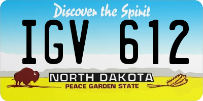 ND license plate IGV612