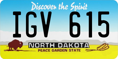 ND license plate IGV615