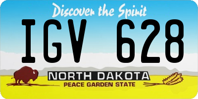 ND license plate IGV628