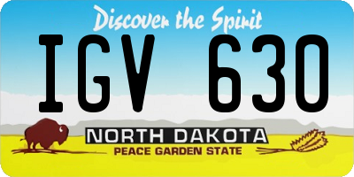 ND license plate IGV630