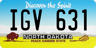 ND license plate IGV631