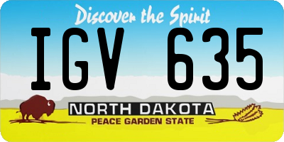 ND license plate IGV635