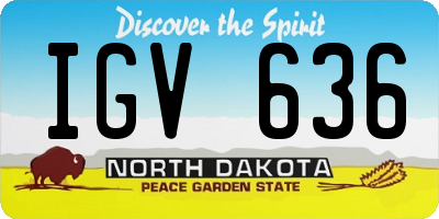 ND license plate IGV636