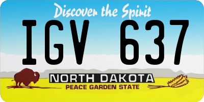 ND license plate IGV637