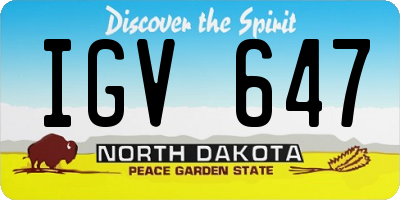 ND license plate IGV647
